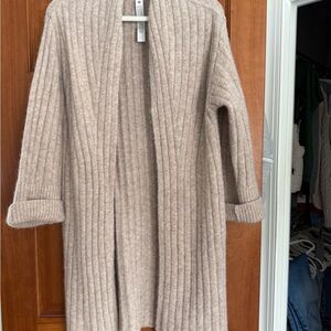 Lululemon Athletica alpacaTaupe Ribbed Cardigan small